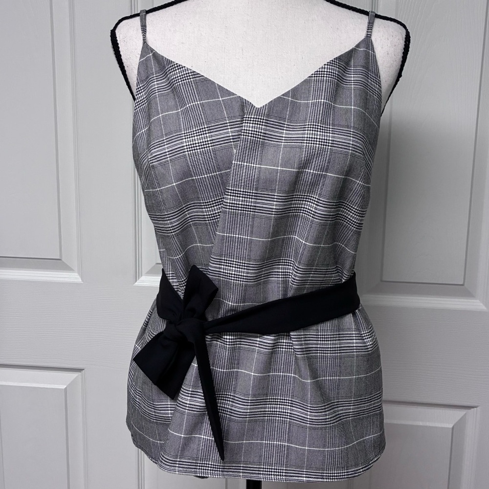 NWOT Banana Republic Glen Plaid Cami Vest in Grey. size Small